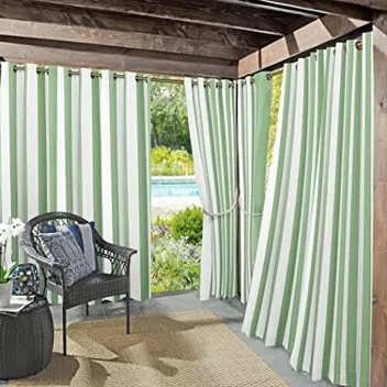 54" x 84" Valencia Cabana Stripe UV Protectant Grommet Curtain Panel