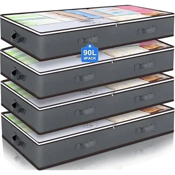 Under Bed Storage Bins Containers Foldable Storage Bags (90L, )