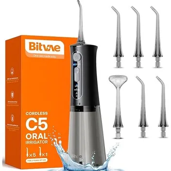 C5 Cordless Rechargeable Water Flosser w/ 5x Teeth Picks