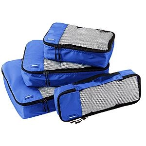 4-Piece Packing Travel Organizer Cubes Set (Blue)