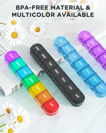 7 Day Pill Organizer - Rainbow