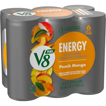 Energy 8oz Peach Mango Juice Energy Drink Can