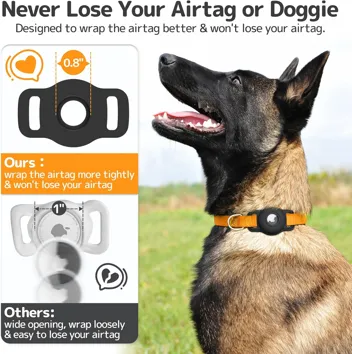 Soft Silicone AirTag Pet Collar Holder