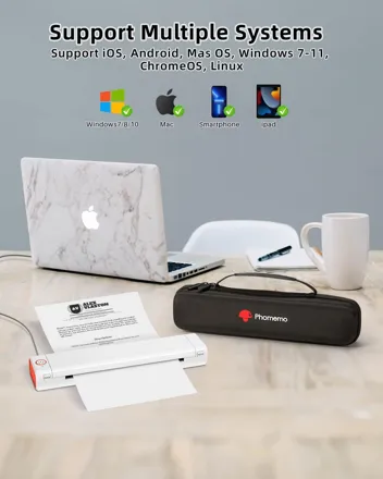 Phomemo M08F-Letter Portable Bluetooth Inkless Thermal Printer (Supports 8.5" x 11")