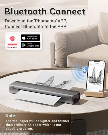 Phomemo M08F-Letter Portable Bluetooth Inkless Thermal Printer (Supports 8.5" x 11")