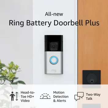 Ring Battery Doorbell Plus | Head-to-Toe HD+ Video, motion detection & alerts