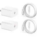 LSA Apparel 6ft Lightning to USB-C Cable + 2x 20W Wall Charger