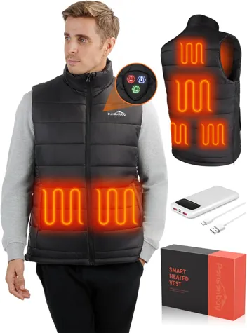 Ponsonbay Men's Lightweight Heated Vest w/ Battery Pack