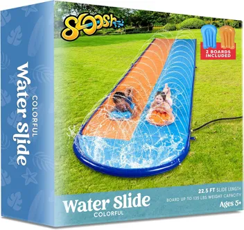 22.5ft Triple Lawn Water Slide Kit with 3x Body Boards