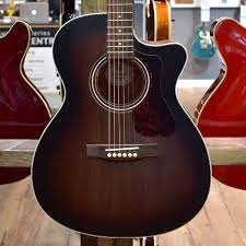 OM-240CE Orchestra Acoustic-Electric Guitar Charcoal Burst