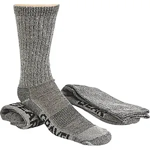 2-Pairs Gravel Gear Merino Wool Blend Lightweight Crew Socks (Charcoal)