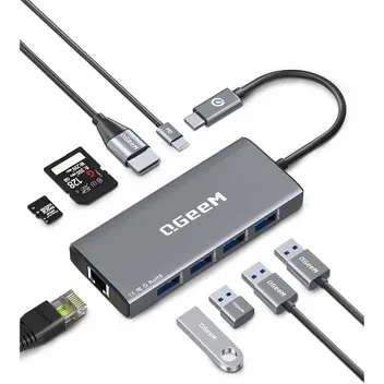 9-in-1 USB-C Hub with 100W PD, 4K HDMI & Gigabit Ethernet