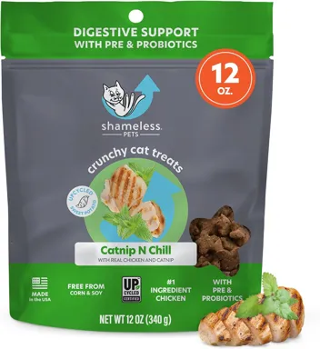 Shameless Pets Digestive Health Catnip Chicken Crunchy Cat Treats