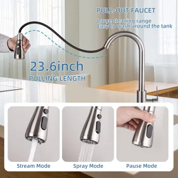 CILAIXI Kitchen Sink Faucet with Pull Down Sprayer Silver