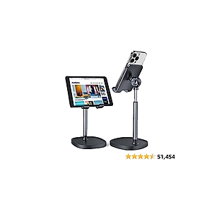 LISEN Cell Phone Stand, Height Angle Adjustable Phone Stand for Desk, Thick Case Friendly Phone Holder Stand, Taller iPhone Stand Compatible with All Mobile Phones,iPhone