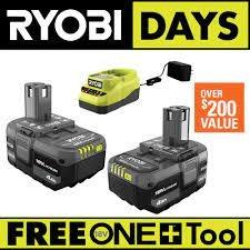 RYOBI ONE+ 18V Lithium-Ion 4.0 Ah Battery and Charger Kit