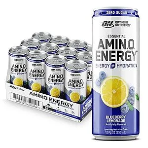 [S&S]: 12oz Optimum Nutrition Amino Energy Sparkling Drink (Blueberry Lemonade)