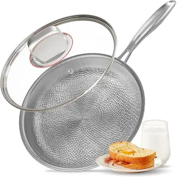 11" 5-Layer Stainless Steel & Titanium Core Frying Pan with Lid