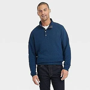 Goodfellow & Co Quilted Snap Pullover Sweatshirt