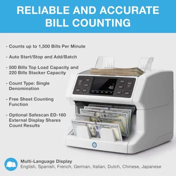 Safescan 2210 Money Counter Machine w/ Counterfeit Detection