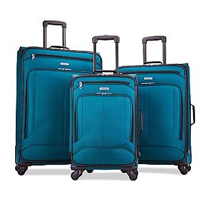 3-Piece American Tourister Pop Max Softside Luggage Set w/ Spinner Wheels (21/25/29, Teal)