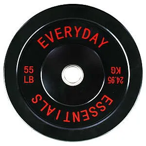 Olympic Bumper Plate Weight Plate with Steel Hub Black 55 lbs Single