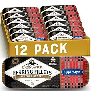 [S&S]: 3.53-Oz Brunswick Boneless Herring Fillets