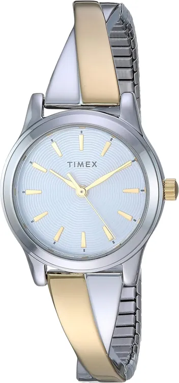 TW2R98700 Stretch Bangle Crisscross 25mm Silver-Tone Expansion Band Watch