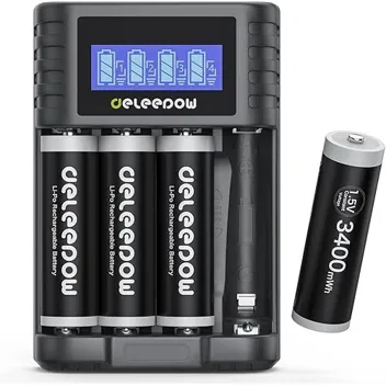 Rechargeable AA 1.5V 3400Wh Batteries (4ct) w/ Wall Charger