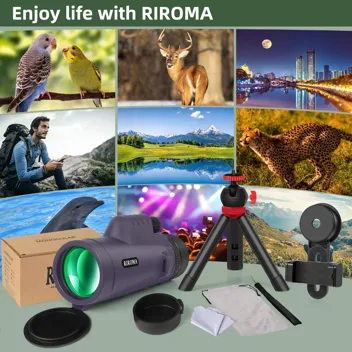 Riroma 40x60 Monocular Telescope with Smartphone Holder & Tripod