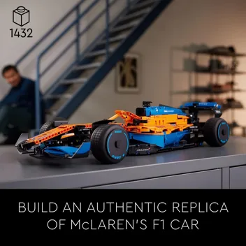 42141 Technic McLaren Formula 1 2022 Replica Race Car Model Building Kit, F1 Motor Sport Set