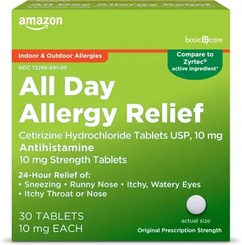 Basic Care All Day Allergy Cetirizine Hydrochloride Tablets (90-Count)