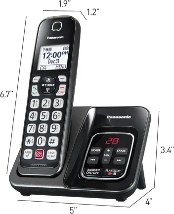 2 Handsets Cordless Phone with Answering Machine