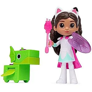 Gabby's Dollhouse, Knight Gabby Toy Figure Set with Surprise Toy and Mini Dragon Pal