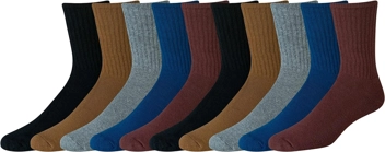 10-Pair Cotton Half Cushioned Crew Socks