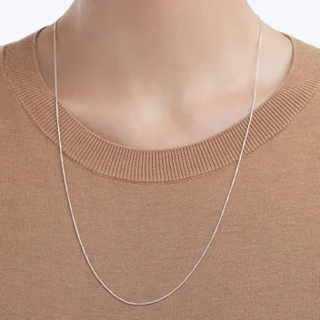 Sterling Silver Thin 0.8mm Box Chain Necklace