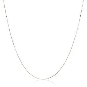 Sterling Silver Thin 0.8mm Box Chain Necklace