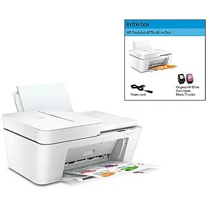 New QVC Customers: HP DeskJet 4175e All-in-One Inkjet Printer w/ Auto Document Feeder & Flatbed Scanner + 6-Months HP Ink w/ HP+ Activation