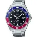 Classic Dive Style Watch w/ Stainless Steel Bracelet