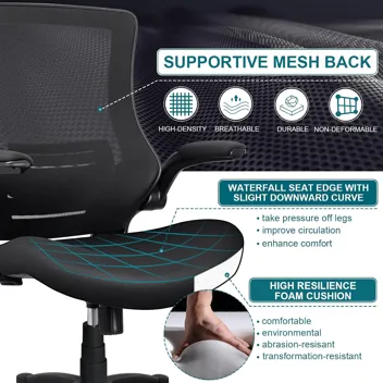 Funria Mesh Office Chair with Flip Up Arms