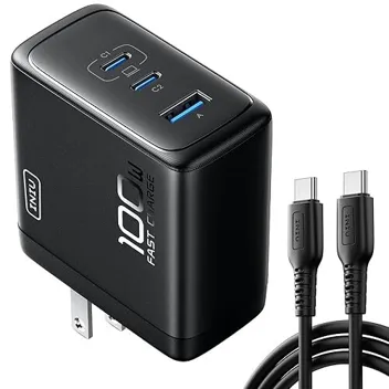 Iniu 100W GaN 3-Port USB Wall Charger with USB-C Cable