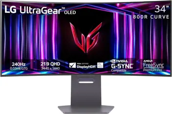34GS95QE UltraGear 34" OLED Curved 3440x1440 WQHD 240Hz G-Sync Gaming Monitor