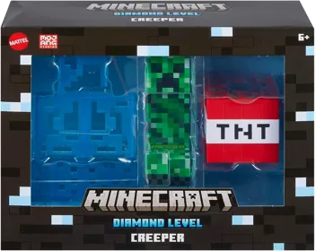 Minecraft Diamond Level Creeper, 5.5-inch Collector Action Figure with Die-cast Accessories