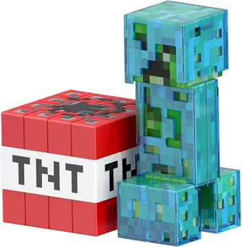 Minecraft Diamond Level Creeper, 5.5-inch Collector Action Figure with Die-cast Accessories