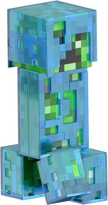 Minecraft Diamond Level Creeper, 5.5-inch Collector Action Figure with Die-cast Accessories