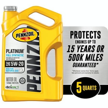 Platinum 5-Quart 5W-20 Full Synthetic Motor Oil