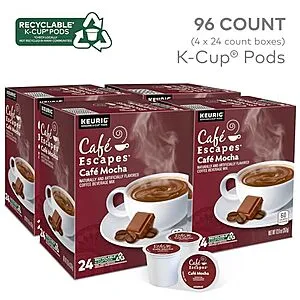 [S&S]: 96-Count Escapes Keurig Single-Serve K-Cup Pods ( Mocha)