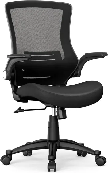 iCoudy Ergonomic Mid Back Mesh Office Chair w/ Lumbar Support & Flip-Up Armrests