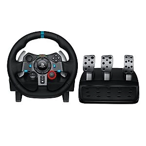 G Dual-Motor Feedback Driving Force G29 Gaming Racing Wheel w/ Responsive Pedals for PS5, PS4, or PC