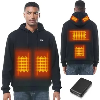 Wueaoa 6-Zone Heated 1000mAh Electric Hoodie